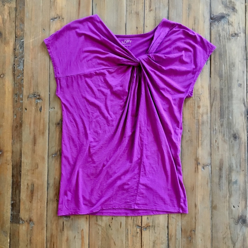 LOFT Purple Short Sleeve Tee Size Small